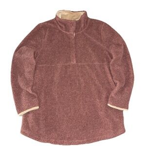 Entro Sweatshirt Women's M Pink Quarter Snap Sherpa Fleece Teddy‎ Pocket